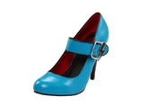 Image of T.U.K Mary Jane Turqoise Shoes w/ Lightning Bolt Buckle