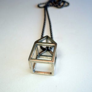 Image of Sterling Silver House Pendant<br/ ><br/ >