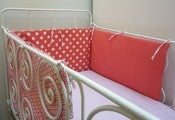 Image of Tour de lit "pois et fleurs rouges" *SOLDES - 50 %