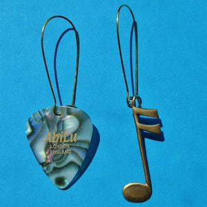 Image of Gold plectrum earrings (various colours)