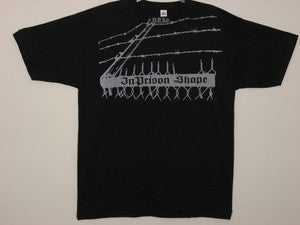 Image of INPRISON SHAPE T-Shirt, Black with Silver Barbed Wire Design, M - XL