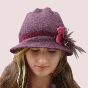 Image of Sweet Softness Cloche in Wine Cashmere Knit