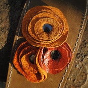 Image of Leather Cufflette~Rust, Pumpkin & Burnt Orange