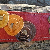 Image of Leather Cufflette~Rouge & Autumn Colors