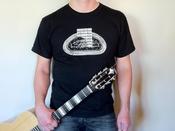 Image of Distressed D Hole "Grande Bouche" Gypsy Jazz Black T-Shirt