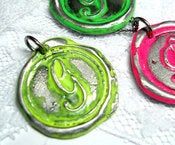 Image of NEON Greenish Yellow Wax Seal Pendant by Ritzy Misfit