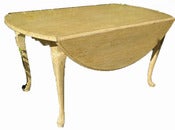 Image of Antique English Bleached Mahogany Drop Leaf Table NR 