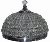 Image of Antique French Crystal Beaded Ceiling Fixture Dome NR 