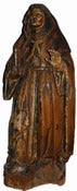 Image of Huge Antique 18C Santos Figure St Anne Mother of Mary 