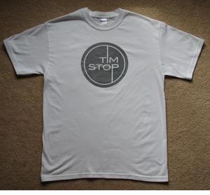 Image of Men's Tim Stop T-shirt (grey on white)