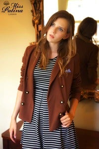 Image of Miss Patina British Dandy Girl Blazer (Brown)