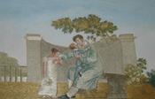 Image of Rare Antique French Silk Textile Embroidery Painting NR 