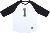 Image of TIGER CAMO BASEBALL SHIRT | White / Black