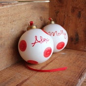 Image of personalised dotty bauble