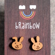 Image of Wooden Rabbit Earring