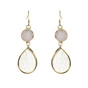 Image of Emily Earrings - White Snakeskin