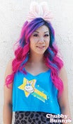 Image of Shooting Star Bunny Oversized Tank Top (Neon Blue)