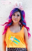 Image of Shooting Star Bunny Oversized Tank Top (Neon Orange)