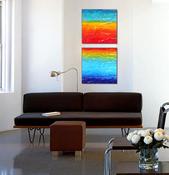 Image of Crinkled in Color no1 - Large Textural 2 Panels