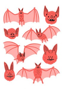 Image of Bats - A3 Risograph Print