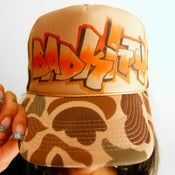 Image of BAD KITTY TRUCKER CAP - CAMO