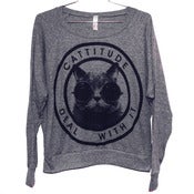 Image of Cattitude Raglan (Heather Gray)