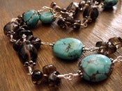 Image of Southwest Drama Turquoise Necklace | Turquoise, Smoky Quartz, Sterling