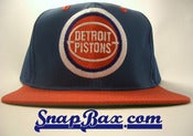 Image of VINTAGE DETROIT PISTONS TWILL TWINS BAD BOYS BLUE RED SNAPBACK