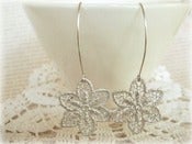 Image of Silver Flower Lace Earrings  