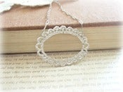 Image of Silver Oval Lace Necklace  