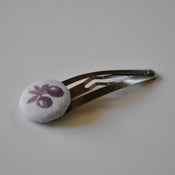 Image of Barrette "Clic-Clac" en Tissu Joli, petit bouton