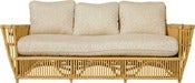 Image of Bieleckey Rattan Couch w/ KMI Linen
