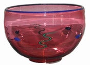 Image of Superb Signed Garcia Studio Cranberry Glass Bowl NR 