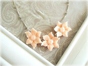 Image of Triple Coral Floral Necklace  