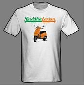 Image of Buddhafarian Scooter White Tshirt 100% Cotton Tshirt