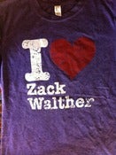 Image of T Shirt Green I Luv ZW on Purple