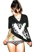 Image of Stay Destroyed -Black Unisex V-Neck x Levy Tran
