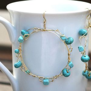 Image of Gold & Turquoise Knotted Earrings