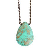 Image of Green Turquoise Pendant Necklace