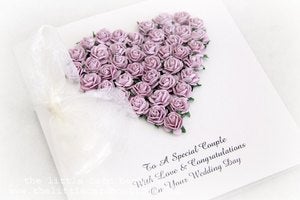 Image of wedding heart in lilac gift boxed