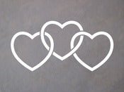 Image of 6" Heart Trio Decal