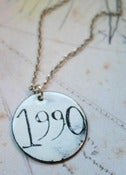 Image of Personalised Circular Enamel Number Necklace