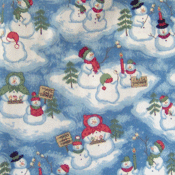Image of Blue Snowman Family