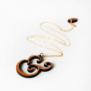 Wooden Ampersand Necklace 