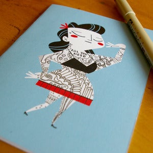 Image of TATTOO IT YOURSELF CARD - LADY - 5 PACK