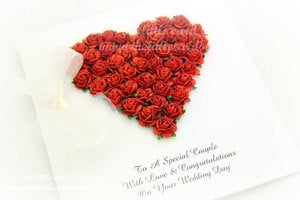 Image of wedding heart in red gift boxed
