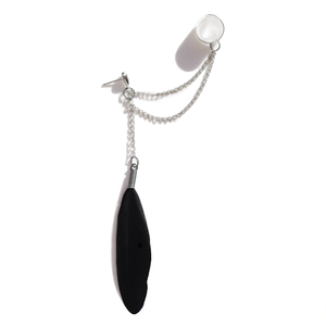 Image of Black feather ear cuff