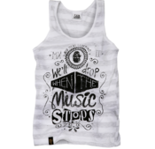 Image of We'll Drop When The Music Stops Vest - Ash Stripe