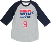 Image of BASEBALL DREAM 3/4 raglan Tee | grey heather/navy