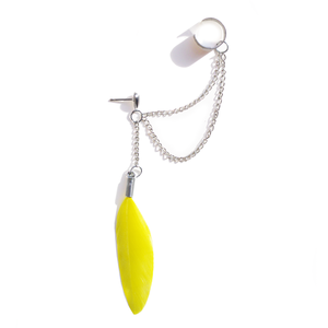 Image of Yellow feather ear cuff